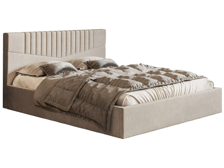 Polsterbett mit Bettkasten und Lattenrost 180x200 Lido Beige
