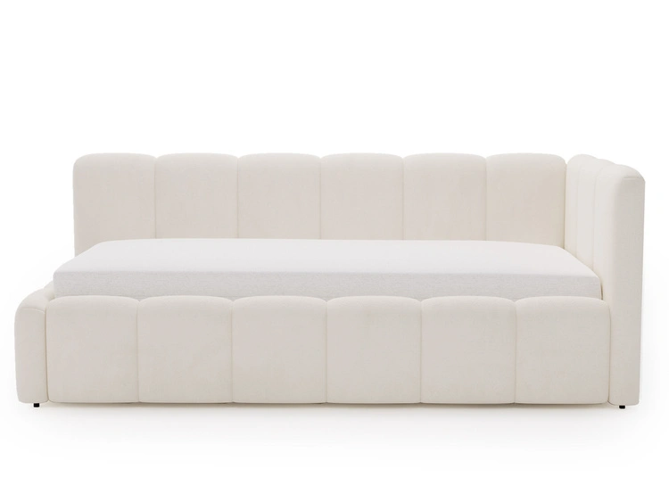 Jugendbett Einzelbett mit Bettkasten und Lattenrost 90x200 Cloud One Beige