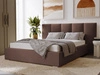 Polsterbett mit Bettkasten und Lattenrost 140x200 Lizbona  Braun