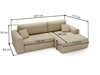 Ecksofa mit Schlaffunktion und Bettkasten Belvio rechts Braun