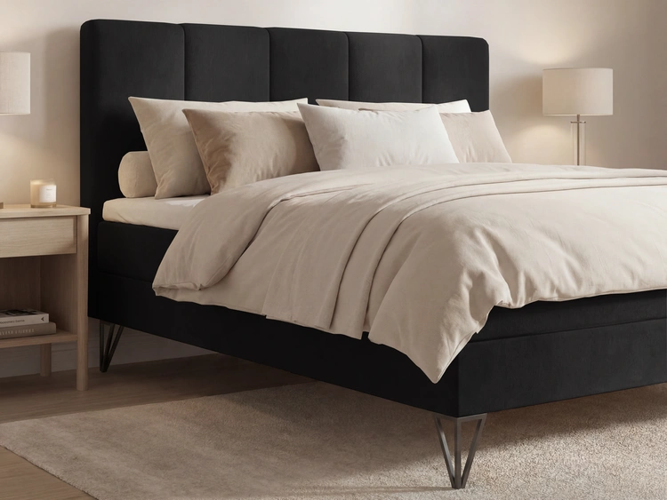 Boxspringbett mit Bettkasten 160x200 Vendi Schwarz