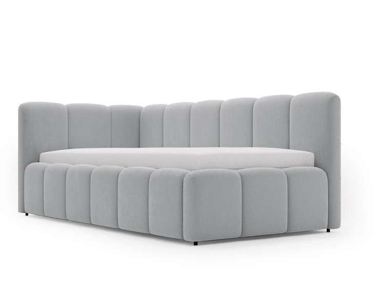 Jugendbett Einzelbett mit Bettkasten und Lattenrost 90x200 Cloud One Grau