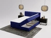 Boxspringbett mit Bettkasten 140x200 Forte Dunkelblau