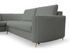 Ecksofa L-Form Rechts mit Schlaffunktion und Bettkasten Limon Grau