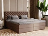 Boxspringbett mit Bettkasten 200x200 Bergamo Braun