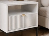 Nachtschrank mit Schublade Amber Weiß, Schwarz Frame
