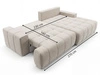 Ecksofa L-Form mit Schlaffunktion und Bettkasten Tulio Rechts Schwarz