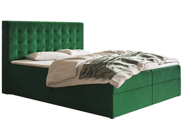 Boxspringbett mit Bettkasten 140x200 Denza Grün