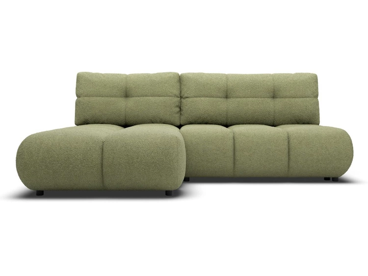 Ecksofa mit Schlaffunktion und Bettkasten Links Milet Grün