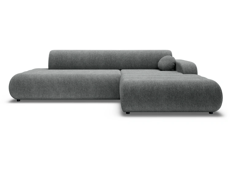 Ecksofa L-Form mit Schlaffunktion und Bettkasten Lisso Rechts Grau