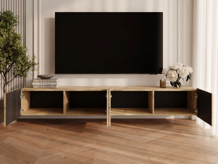 TV-Lowboard mit Türen 200 cm Kioto Artisan Eiche