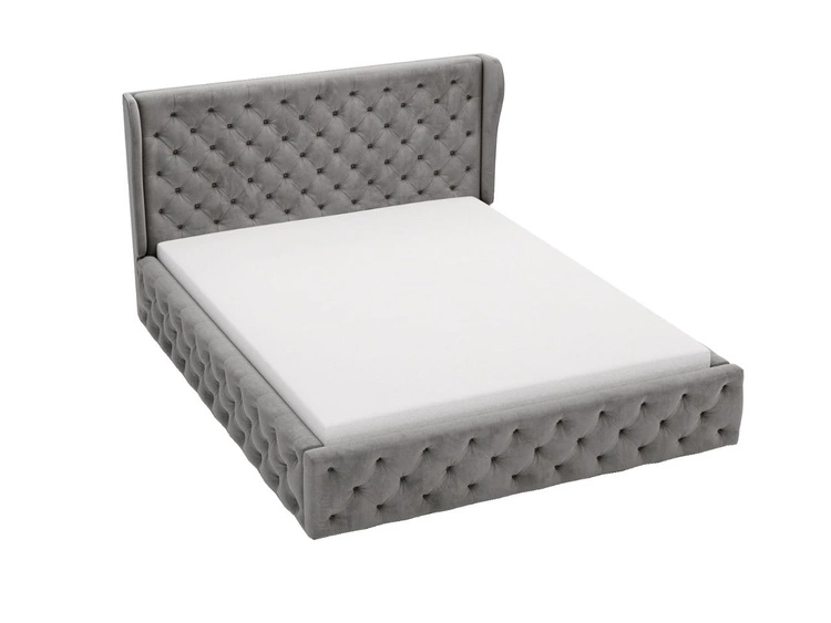 Polsterbett mit Bettkasten und Lattenrost 160x200 Kingston Grau