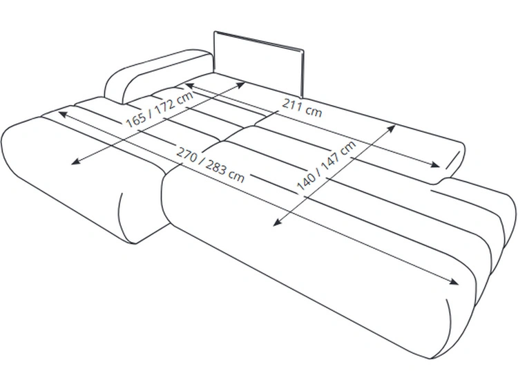 Ecksofa L-Form mit Schlaffunktion und Bettkasten Lisso Rechts Hellgrün
