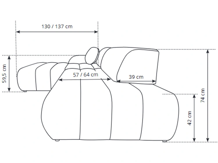 Ecksofa L-Form mit Schlaffunktion und Bettkasten Lisso Links Cremefarben