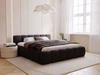 Polsterbett ohne Bettkasten mit Lattenrost 140x200 Cloud Low aus Bouclé-Stoff Schwarz