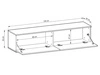 TV-Lowboard Hänge mit Türen 135 cm Diolo Schwarz mit glatter Front