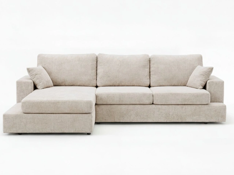 Ecksofa L-Form fürs Wohnzimmer Nesto Links Beige