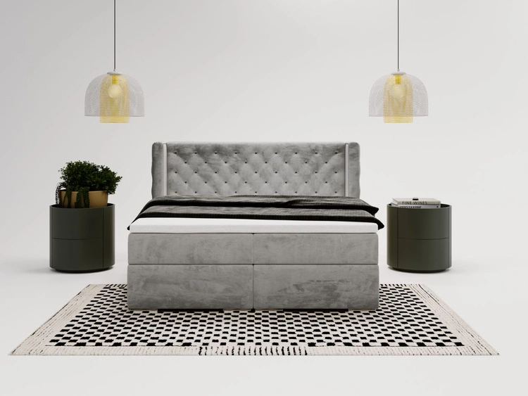 Boxspringbett mit Bettkasten 120x200 Lion Grau