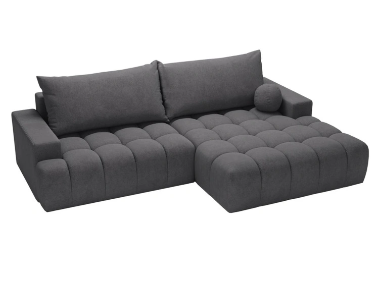 Ecksofa L-Form mit Schlaffunktion und Bettkasten Havi Rechts Graphit