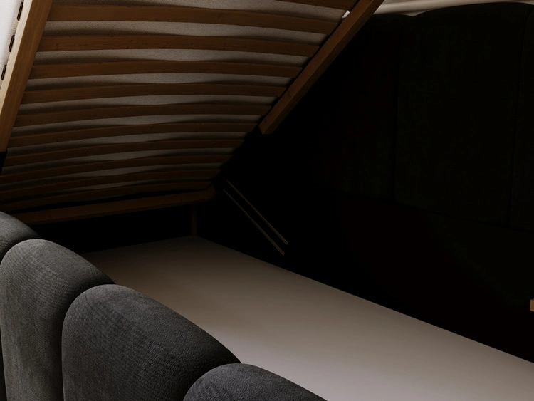 Jugendbett Einzelbett mit Bettkasten und Lattenrost 90x200 Cloud One Schwarz