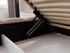 Polsterbett mit Bettkasten und Lattenrost 140x200 Modo aus Bouclé-Stoff Beige