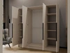 Kleiderschrank 200 cm Perugia Kaschmir mit schwarzen Griffen