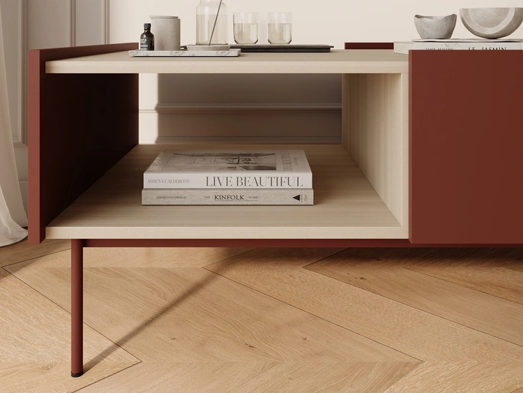 Couchtisch mit Stauraum Drevo Rot