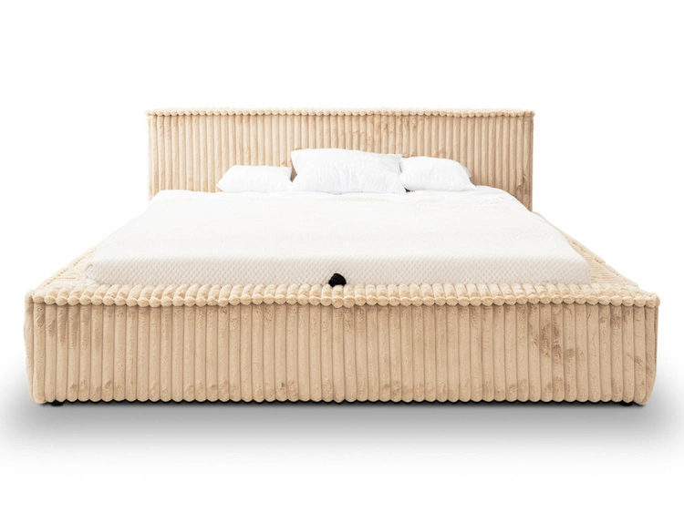 Polsterbett mit Bettkasten und Lattenrost 140x200 Lago Beige