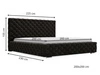 Polsterbett mit Bettkasten und Lattenrost 200x200 Astra Schwarz