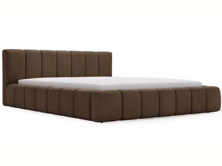 Polsterbett mit Bettkasten und Lattenrost 180x200 Split Braun