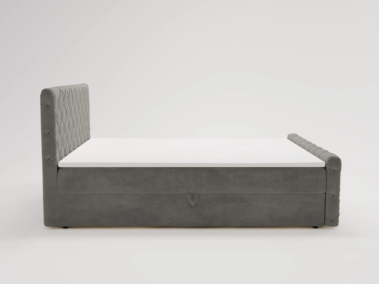 Boxspringbett mit Bettkasten 140x200 Lunaris Dunkelgrau