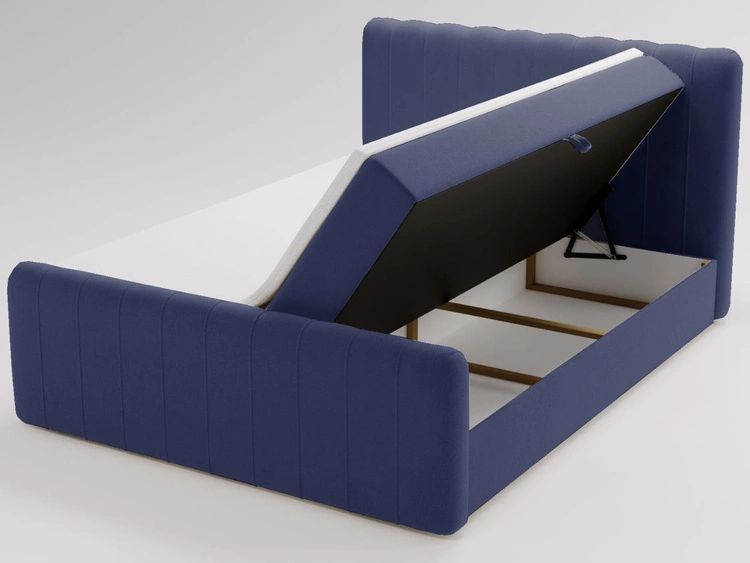 Boxspringbett mit Bettkasten 120x200 Osteno Dunkelblau