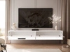 Hänge TV-Schrank 180 cm für Wohnzimmer mit LED-Beleuchtung Aurelie Weiß Hochglanz