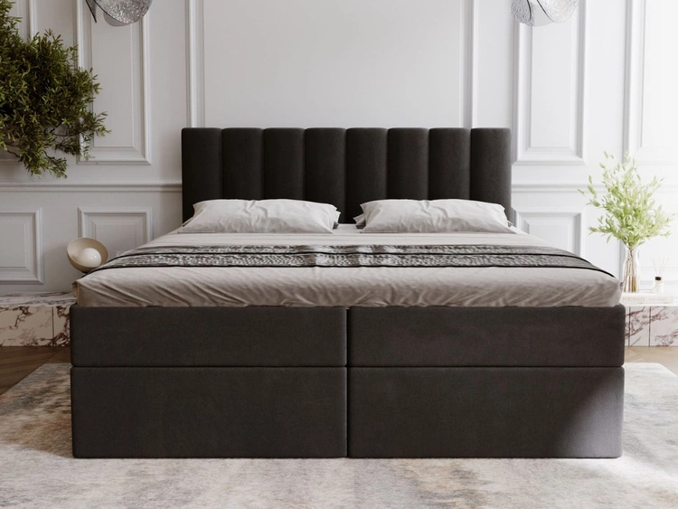 Boxspringbett mit Bettkasten 140x200 Mocca Schwarz