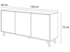 Dreitürige Kommode 154 cm Glamour-Stil auf kaschmirfarbenen Beinen Vivance Kaschmirglanz