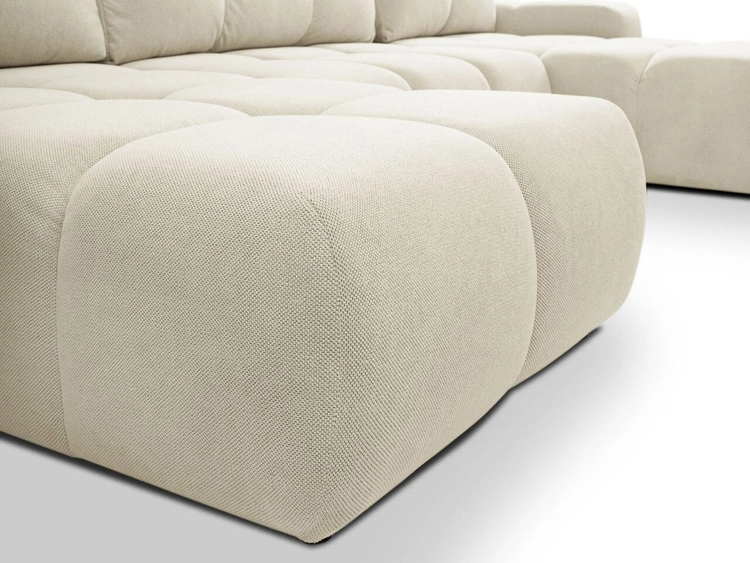 Wohnlandschaft mit Schlaffunktion und Bettkasten Sile U Hellbeige