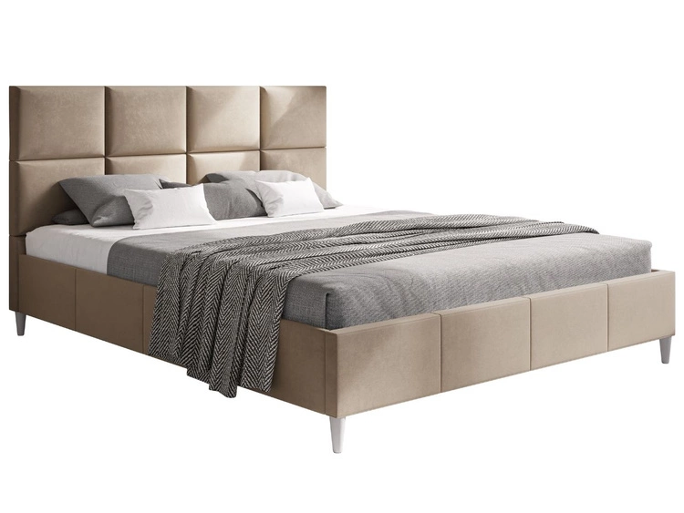 Polsterbett mit Lattenrost 140x200 Luxe Beige