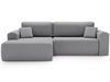 Ecksofa mit Schlaffunktion und Bettkasten Belvio links Hellgrau