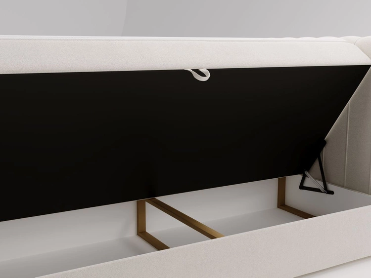 Boxspringbett mit Bettkasten 140x200 Osteno Creme