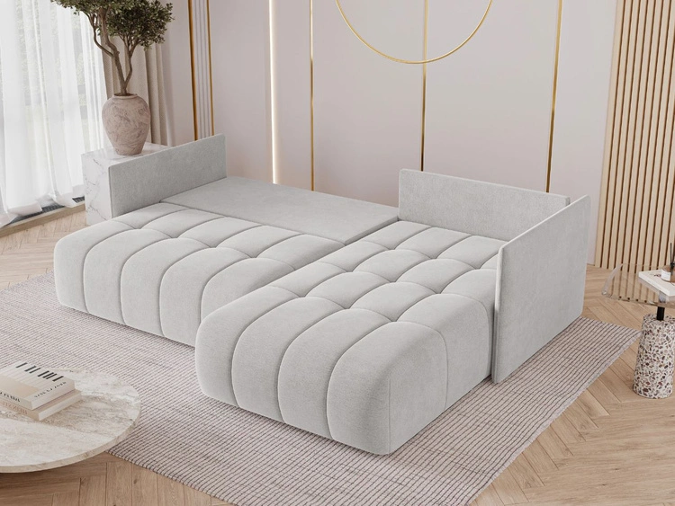 Ecksofa L-Form mit Schlaffunktion und Bettkasten Ardi Grau