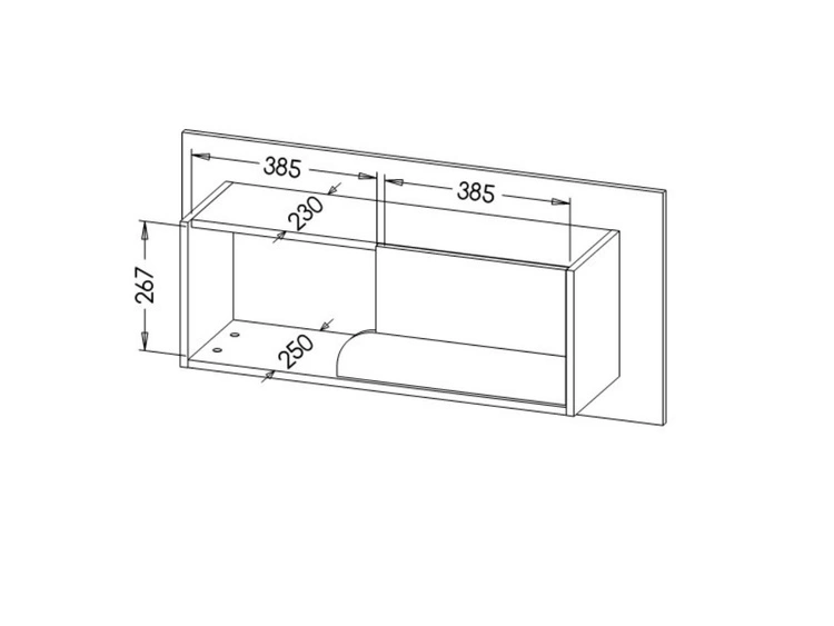 Hängeregal 100 cm langes für ein Jugendzimmer Casa Nash Eiche, Weiß, Grau