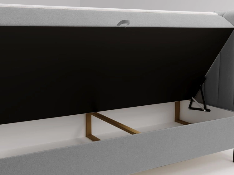 Boxspringbett mit Bettkasten 120x200 Primavera Hellgrau