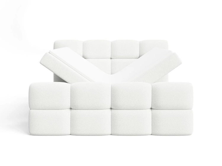 Boxspringbett mit Bettkasten 160x200 Rivon Creme