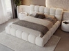 Polsterbett mit Bettkasten und Lattenrost 200x200 Modo aus Bouclé-Stoff Beige