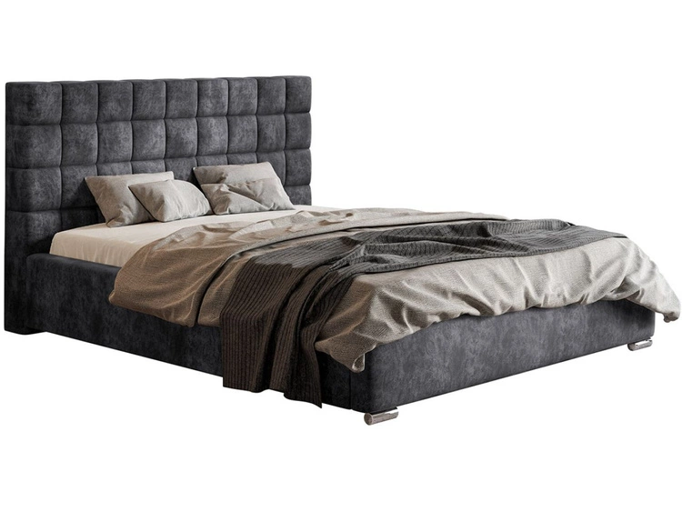 Polsterbett mit Bettkasten und Lattenrost 140x200 Terra Dunkelgrau