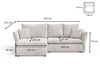 Ecksofa L-Form mit Schlaffunktion und Bettkasten Lino Beige