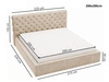 Polsterbett mit Bettkasten und Lattenrost 200x200 Apollo  Hellgrau