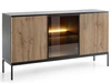 Türkommode mit Led Deo 154 cm Schwarz, Eiche Wotan