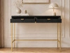 Schminktisch mit Schubladen Amber Schwarz, Gold Frame
