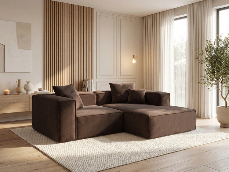 Ecksofa L Rechts Vellaro Braun